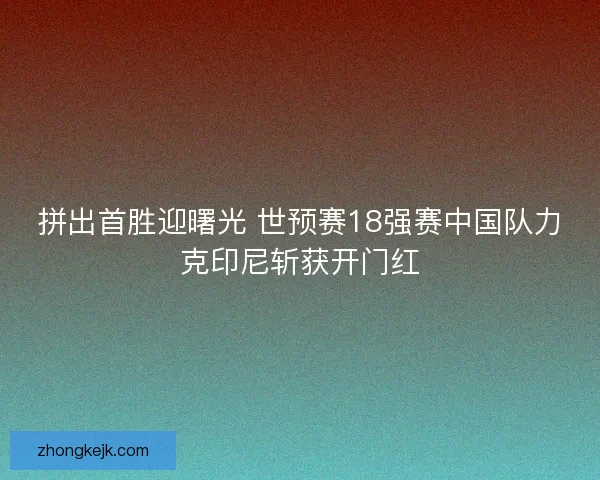 拼出首胜迎曙光 世预赛18强赛中国队力克印尼斩获开门红